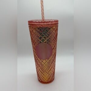 Starbucks 2021 Winter Holiday Jeweled Tumbler Cold Cup 24oz Rose Gold Venti New